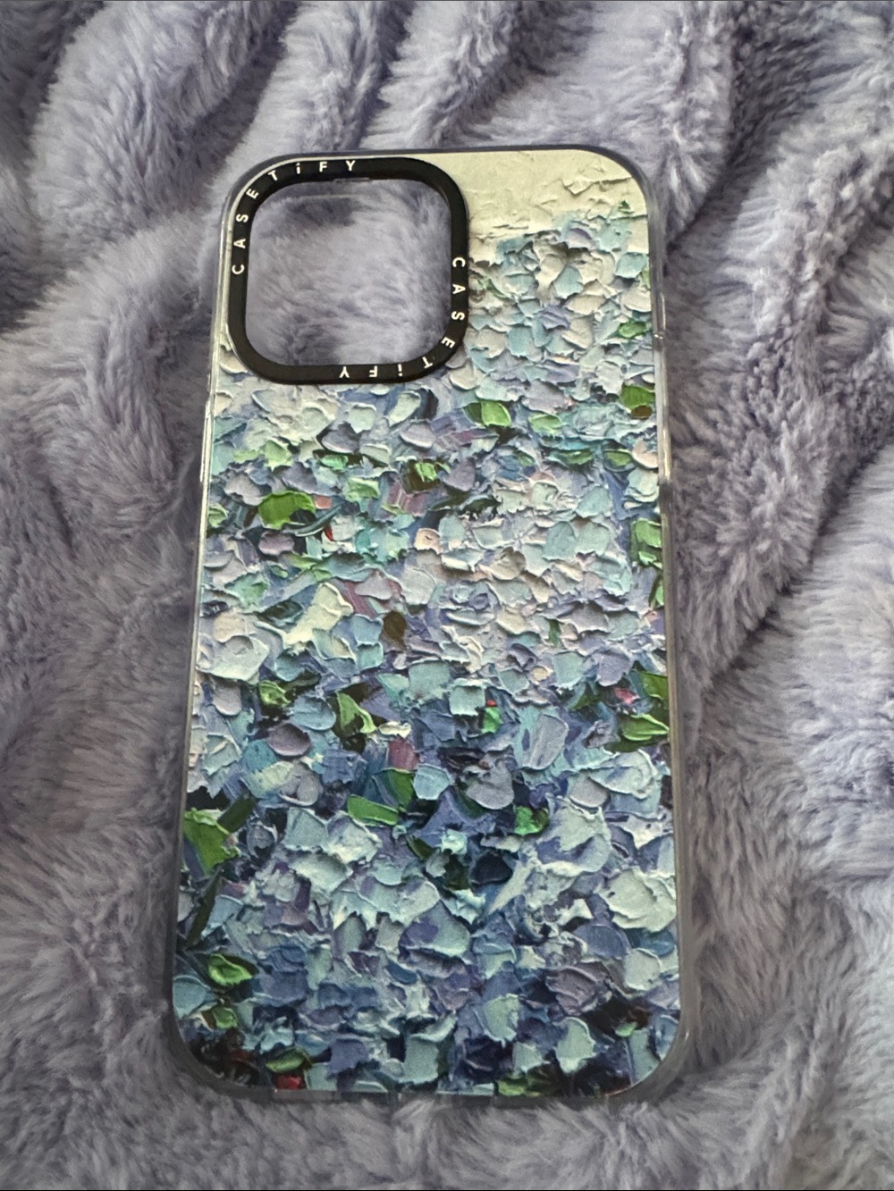 Casetify Blue and Green Textured Floral iPhone Case